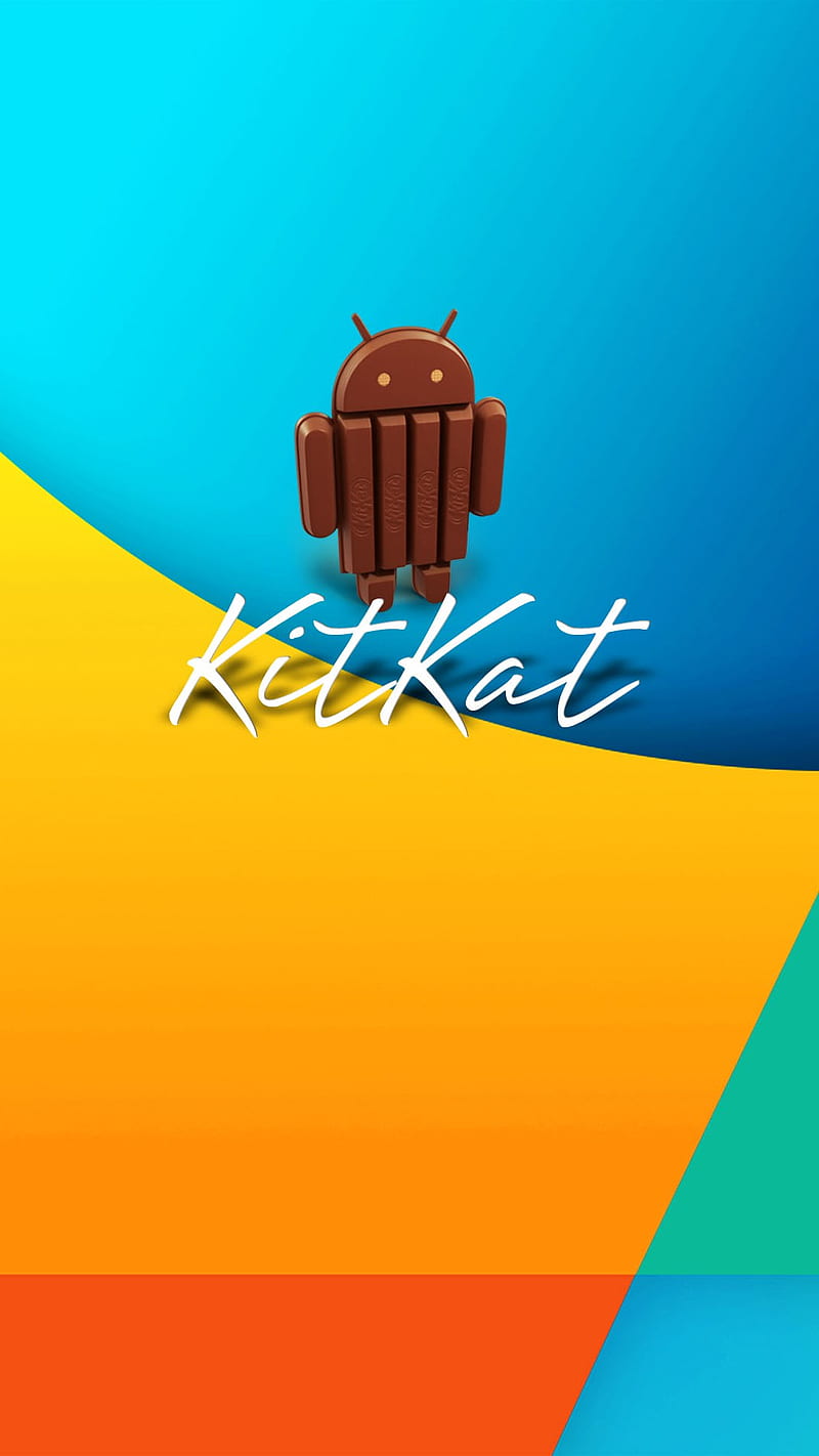 Android Kitkat, 2014, andriod, colorful, cool, kitkat, latest, logo, new, nice, HD phone wallpaper