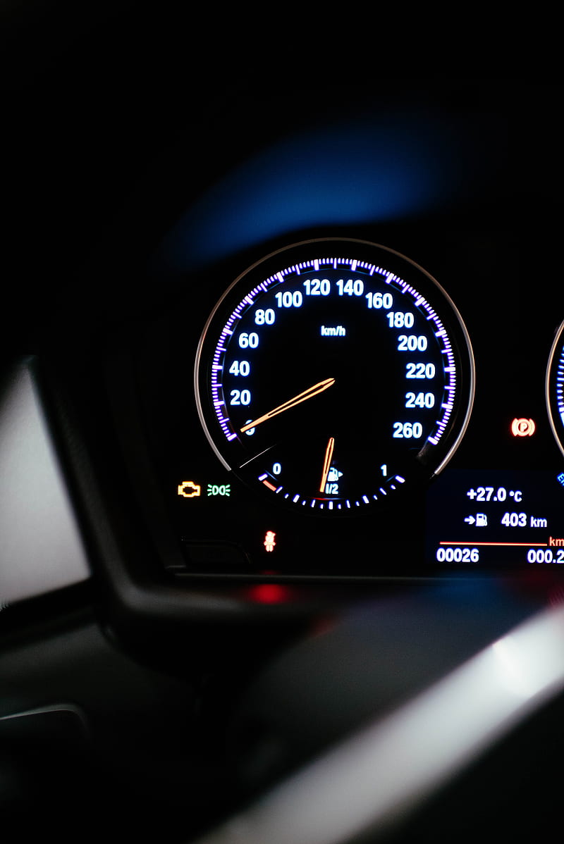 speedometer, speed, lights, numbers, HD phone wallpaper