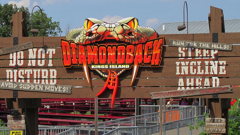 Diamondback, Kings Island 2014, fun, amusement park ride, roller coaster, HD wallpaper