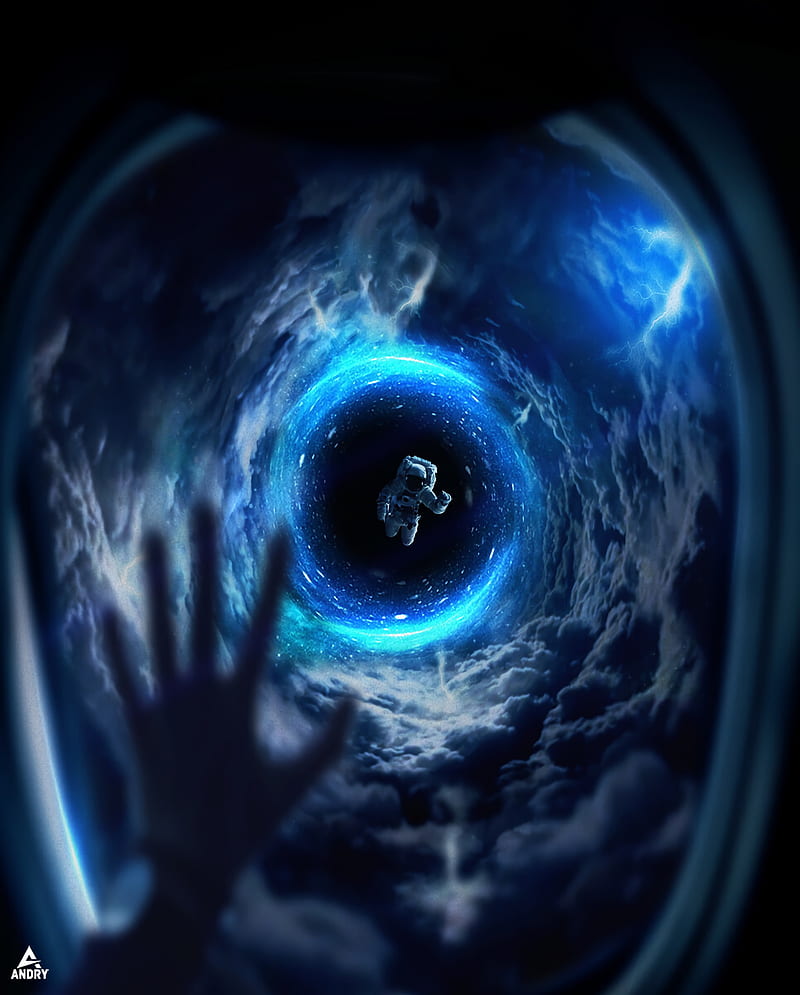 astronaut, space, outer space, porthole, hand, HD phone wallpaper