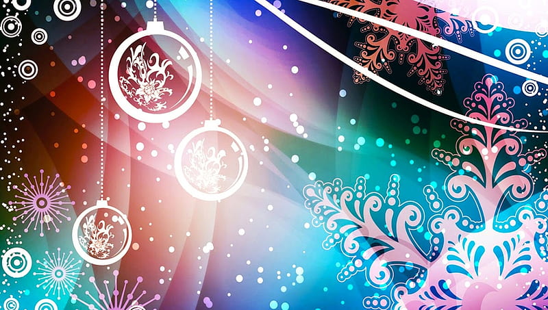 Christmas Vector, christmas, holiday, Vector, colorful, bulbs, abstract, HD wallpaper