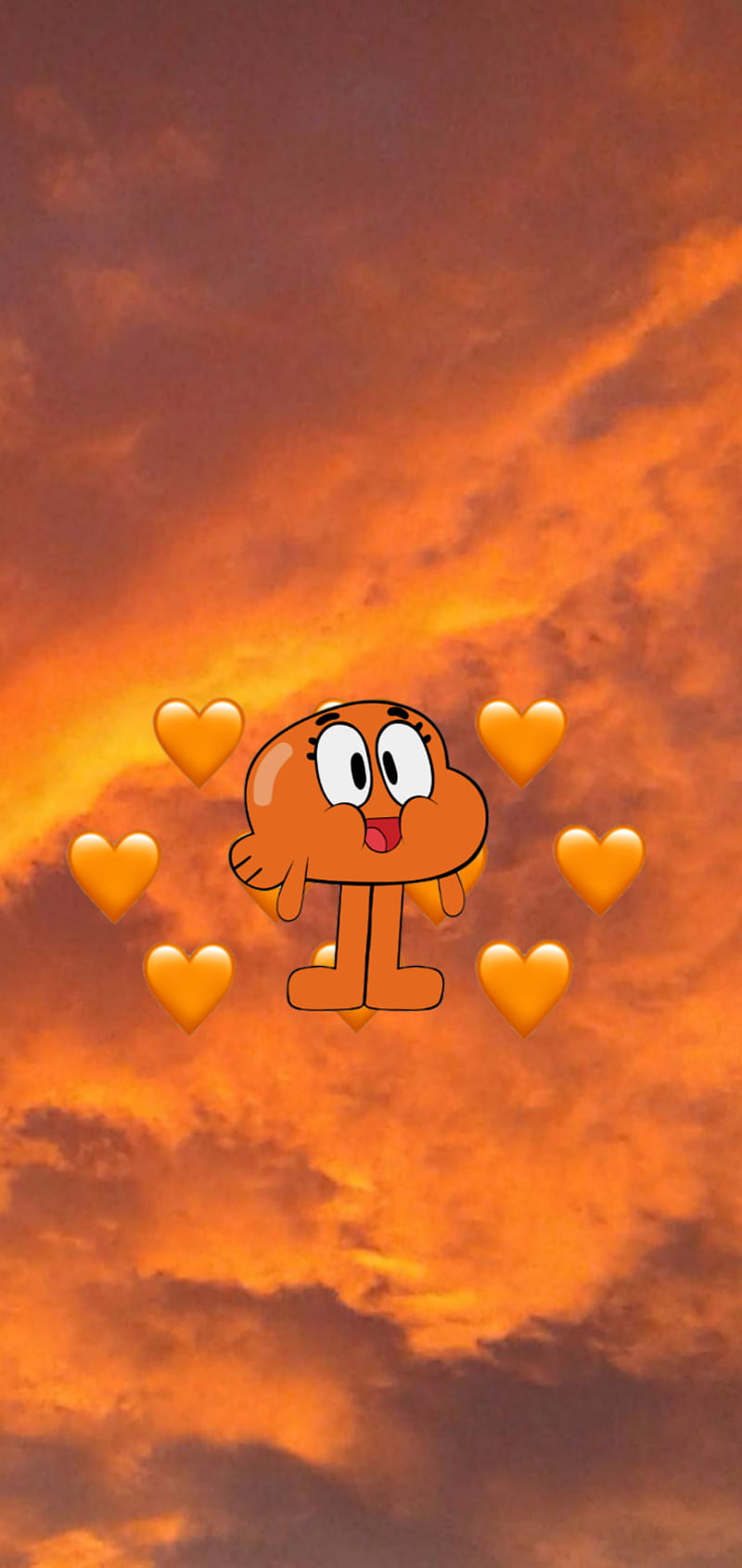 darwin, happy, heart, orange, HD phone wallpaper