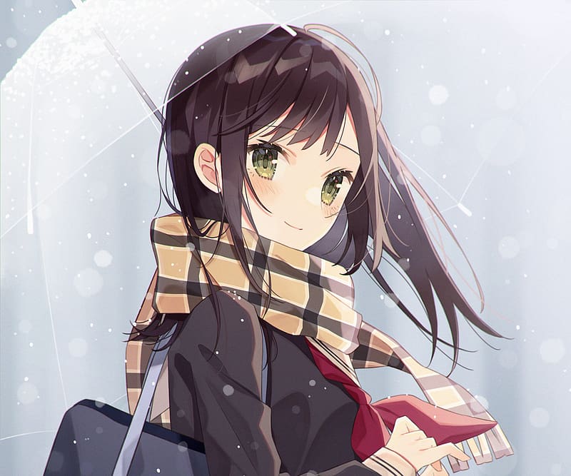 Anime, Girl, Scarf, HD wallpaper | Peakpx