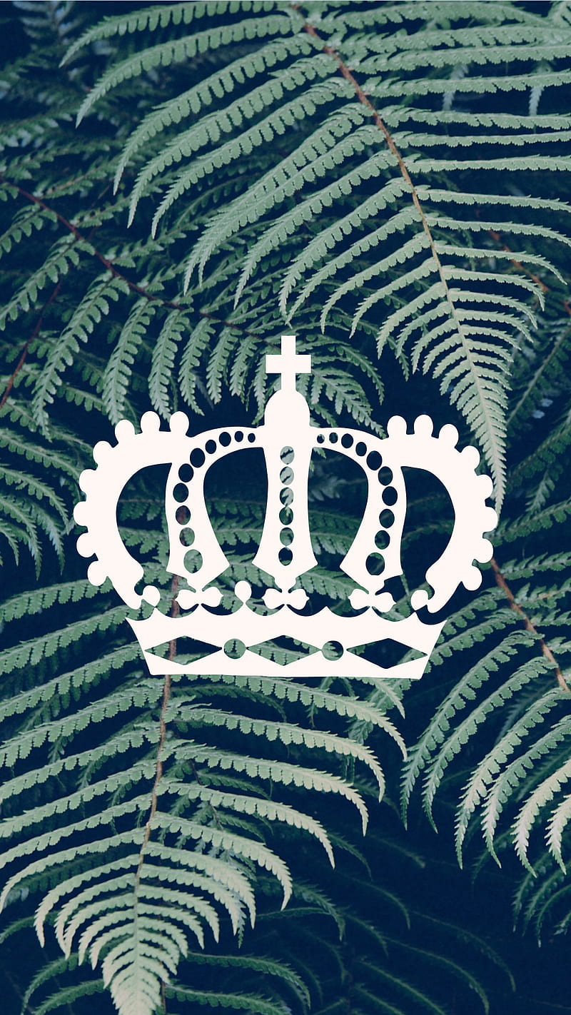 FernCrown, abstracts, big, crown, king, leaf, leaves, logo, queen, real, royal, HD phone wallpaper