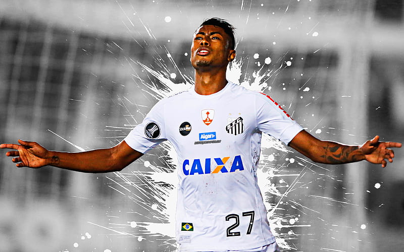 Bruno Henrique Santos FC, art, Brazilian football player, splashes of  paint, HD wallpaper | Peakpx