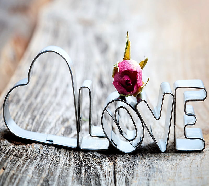 Love, cutter, heart, romantic, rose, wood, HD wallpaper