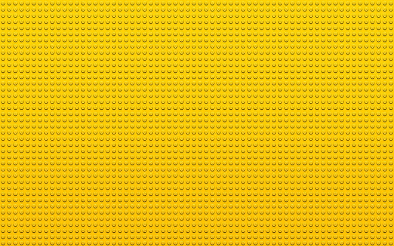 yellow lego texture, macro, yellow dots background, lego, yellow backgrounds, lego textures, HD wallpaper