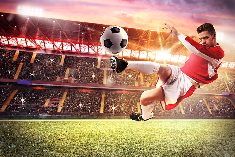 Soccer, ball, sport, shoot, football, HD wallpaper