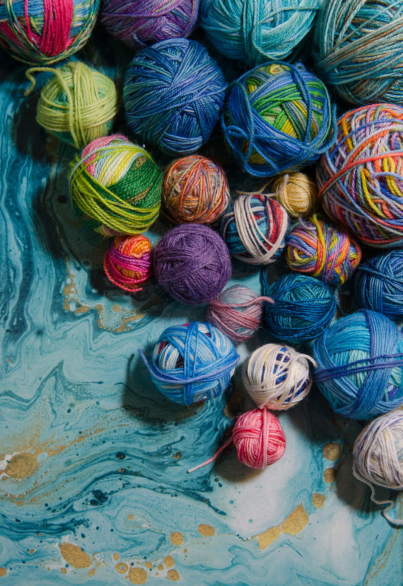 balls, threads, knitting, colorful, HD phone wallpaper