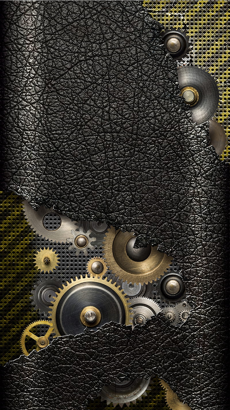 Leather gears, black, gear, gears, leather, steampunk, HD phone wallpaper