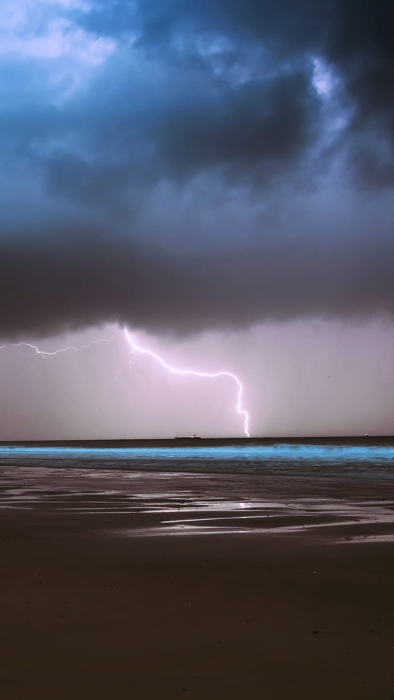 Thunderstorm, dark, lighting, ocean, dangerous, HD phone wallpaper | Peakpx