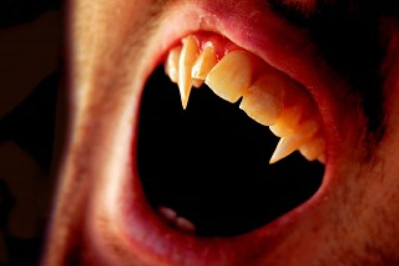 VAMPIRE, mouth, face, teeth, HD wallpaper