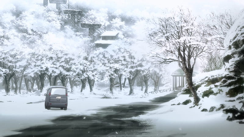 Anime Snow Scenery, Scenery, Anime, White, Snow, Nature, HD wallpaper