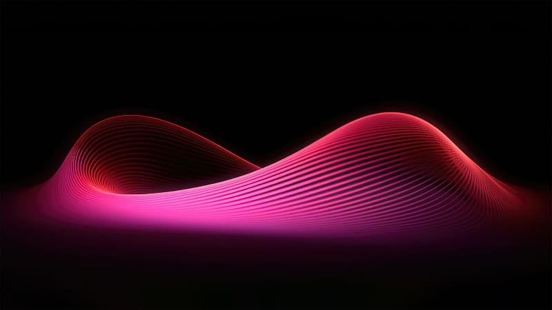 Wave Glow Abstract Pink , abstract, artist, artwork, digital-art, dark, black, oled, HD wallpaper