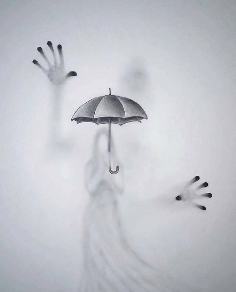 Terror, white, colombia, dibujo, miedo, pelicula, rain, raining, suspenso, umbrella, HD phone wallpaper