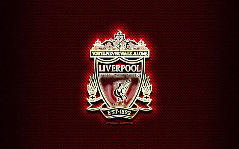 Liverpool FC, glass logo, red rhombic background, LFC, Premier League, soccer, english football club, Liverpool logo, creative, Liverpool, football, England, HD wallpaper