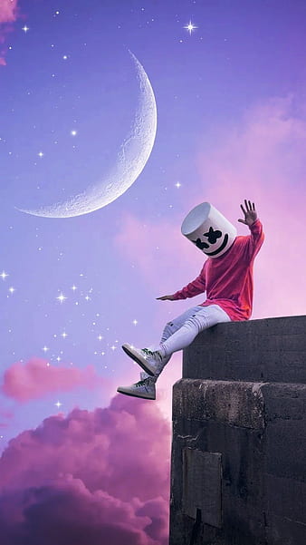 Marshmello Live With Moon Background, marshmello live, moon background,  clouds, HD phone wallpaper | Peakpx