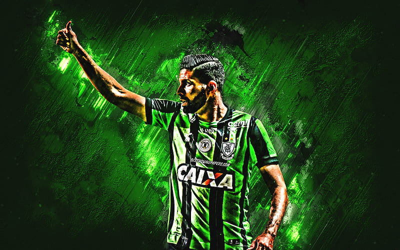 Gerson Magrao, America Mineiro, defender, joy, green stone, famous footballers, football, Brazilian footballers, grunge, Serie A, Brazil, HD wallpaper