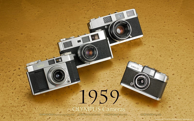 OLYMPUS ancient cameras first series 13, HD wallpaper