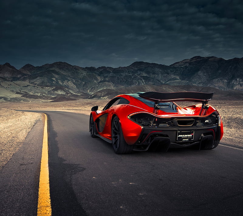 McLaren P1, car, red, road, speed, HD wallpaper