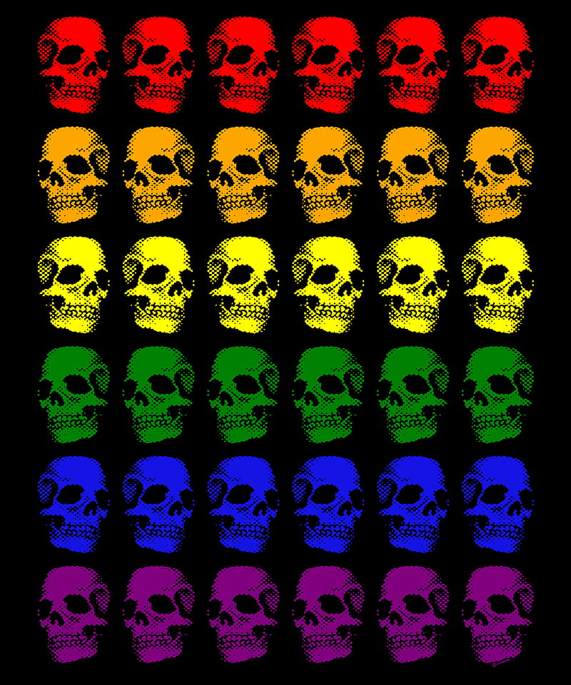 Pride Rainbow Skulls, gay, human, iCreate, love, proud, skull, HD phone wallpaper