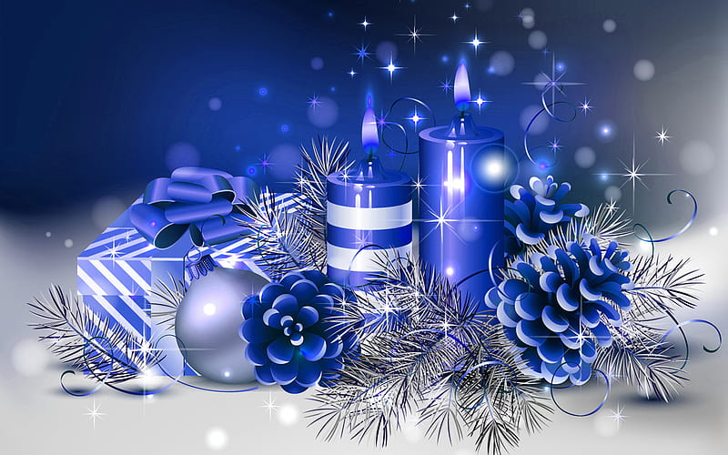 Christmas, Holiday, Gift, Candle, Christmas Ornaments, HD wallpaper