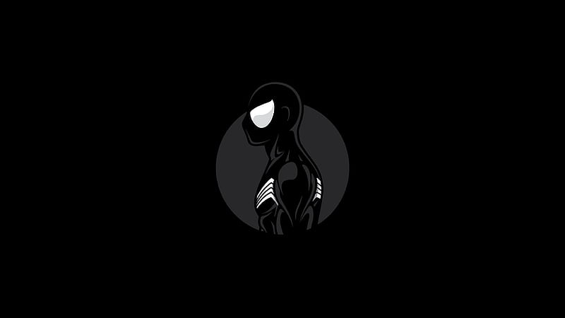Spiderman Dark Minimalist Art , spiderman, superheroes, artist, artwork, digital-art, minimalist, minimalism, black, HD wallpaper