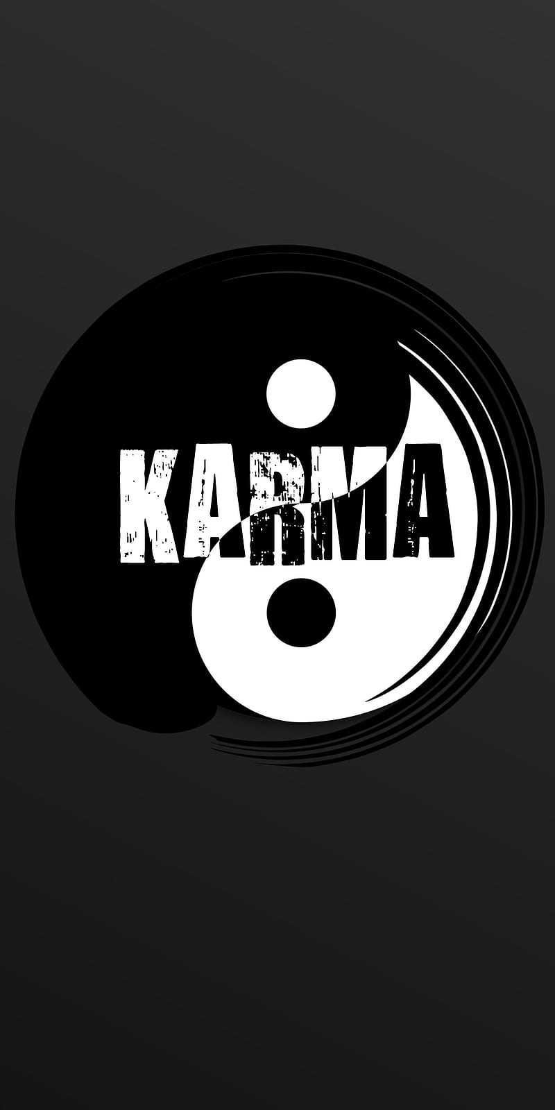 Karma Yin Yang, black, lock, phone, symbol, white, yin yang, zen, HD phone wallpaper