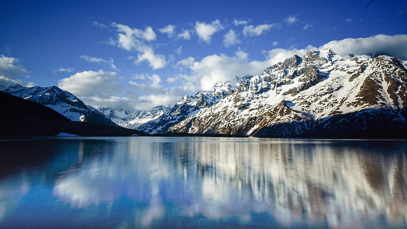 Lakes, Lake, Cloud, Mountain, Reflection, Snow, Winter, HD wallpaper ...