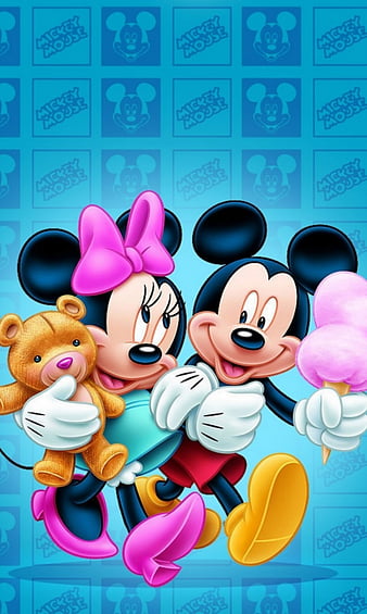 Kids at home Mickey Minnie Sketch Wallpaper Multicolor | Bricoinn