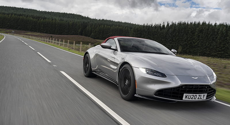 2021 Aston Martin Vantage Roadster (Color: Spirit Silver) - Front Three-Quarter , car, HD wallpaper 2021 Aston Martin Vantage Roadster (Color: Spirit Silver) - Front Three-Quarter , car, HD wallpaper