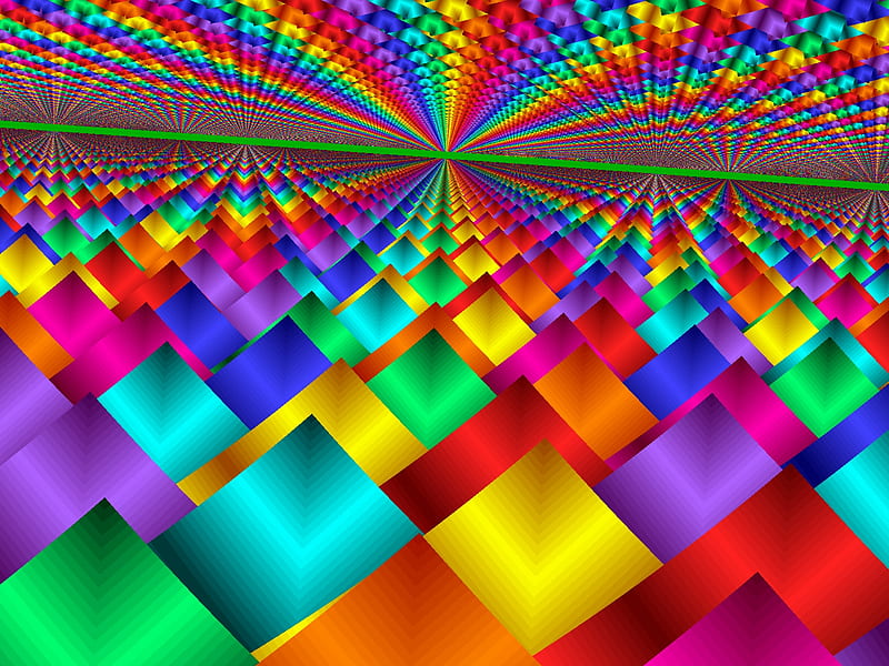 Colorful convention, FRACTALS, VIVID, SQUARES, HUE, BRIGHT, Mind Boggling Fractals, CONVENTION, ABSTRACT, COLOR, HD wallpaper
