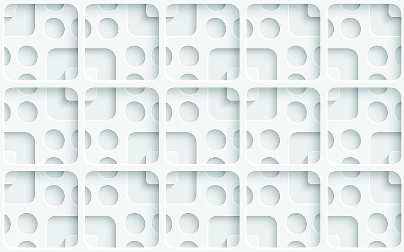 white 3D squares, geometric patterns, squares backgrounds, 3D squares, white abstract background, 3D squares textures, squares textures, background with squares, HD wallpaper