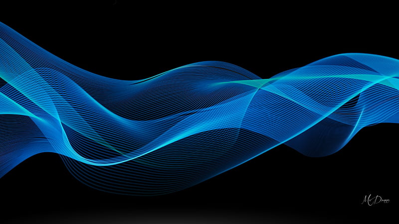 Blue Ribbon Swirl, swirl, ribbon, abstract, Firefox Persona theme, blue, wave, HD wallpaper