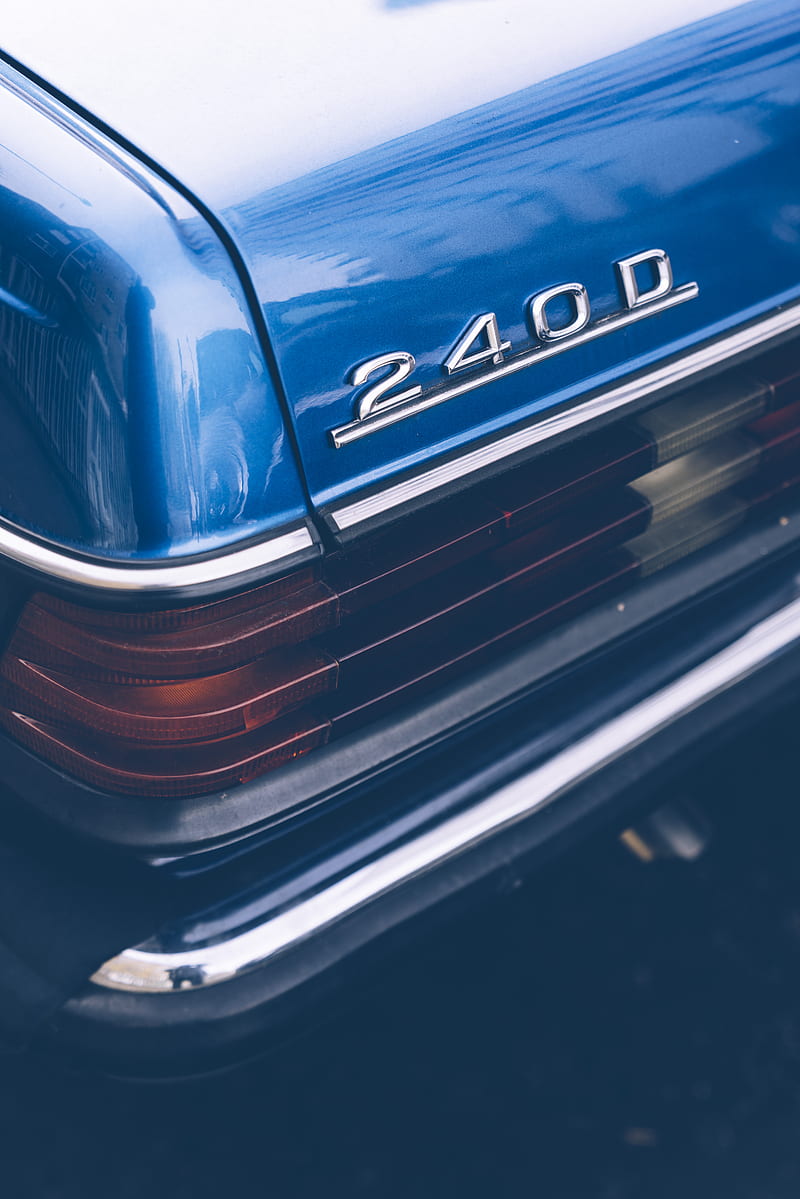 blue 240D car, HD phone wallpaper
