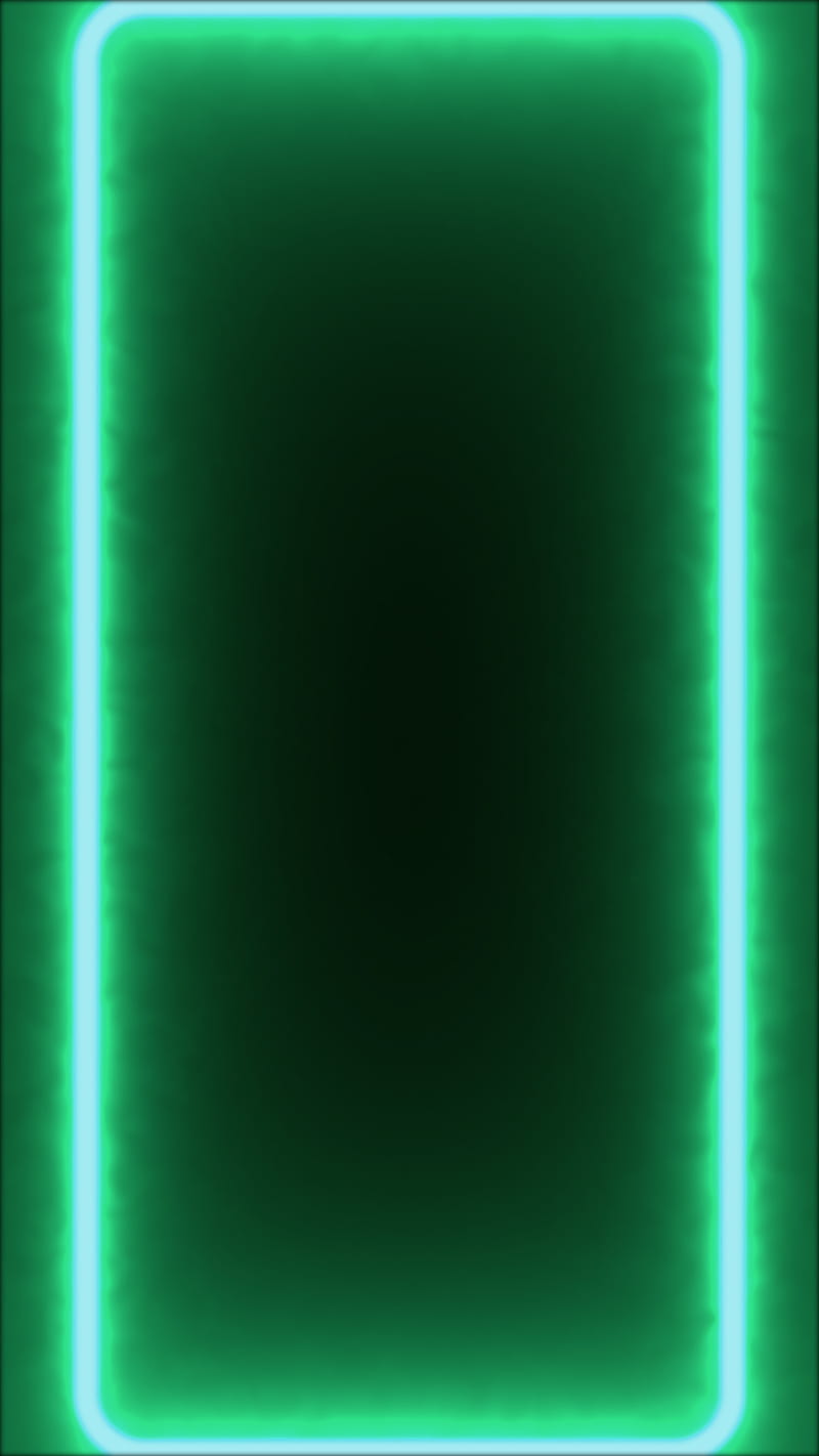 Light Frame V1 Green w, black, bloom, dark, edge, glow, s20, samsung, teal, HD phone wallpaper