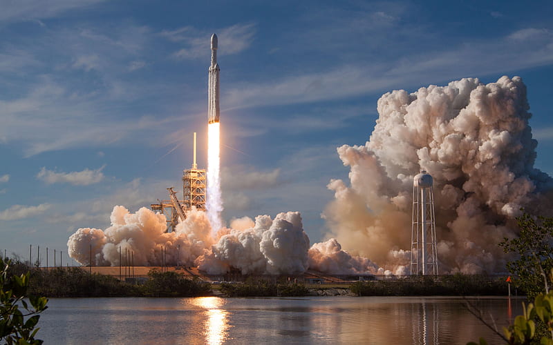 SpaceX, spacecraft, rocket launch, Cape Canaveral, Falcon Heavy, USA, HD wallpaper
