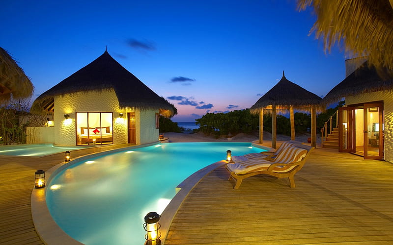Maldives 5-Star Resort, Resorts, Islands, Paradise, Tropics, Nature, HD wallpaper