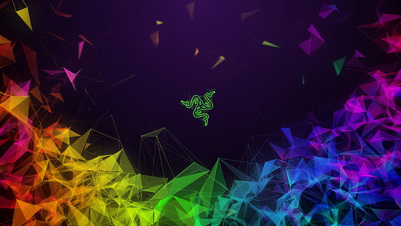 razer, gaming gear, low poly, colorful triangles, abstract, Technology, HD wallpaper