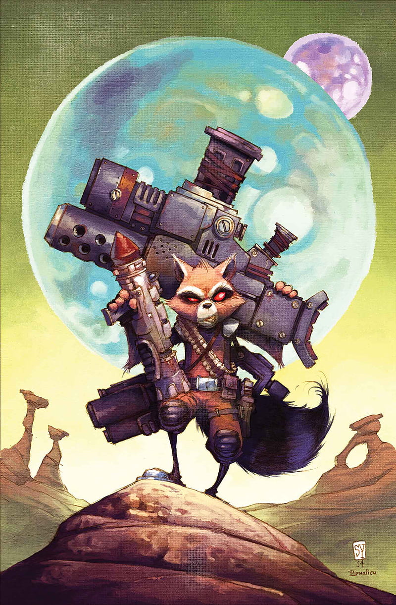 Rocket Raccoon, marvel, fierce, rogue, HD phone wallpaper