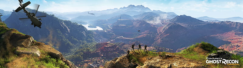Tom Clancy's Ghost Recon: Wildlands, , Tom Clancy, warfare, video game, game, combat, wide, weapons, guns, Ghost Recon, gaming, Wildlands, Panoramic, HD wallpaper