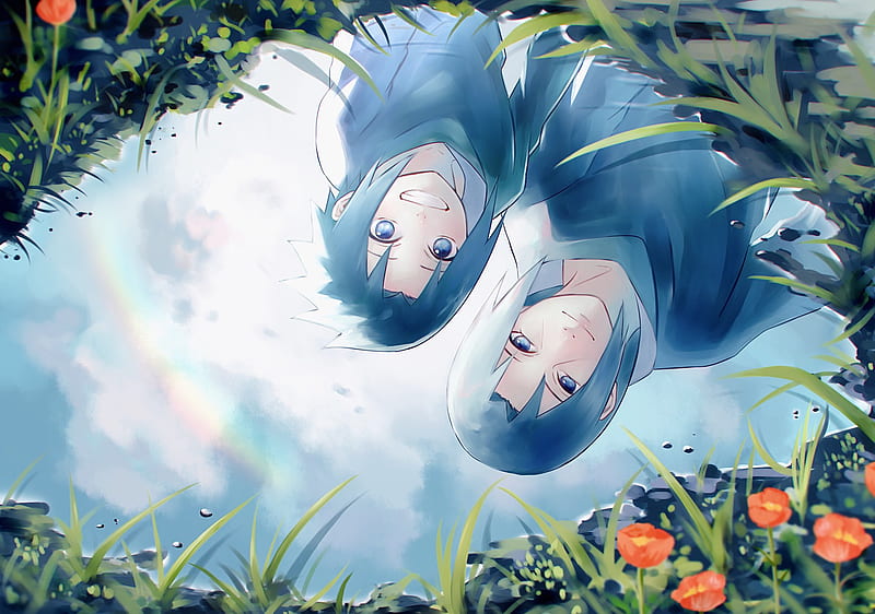 Sasuke and Itachi, anime, brothers, itachi, naruto, sasuke, uchiha, HD wallpaper