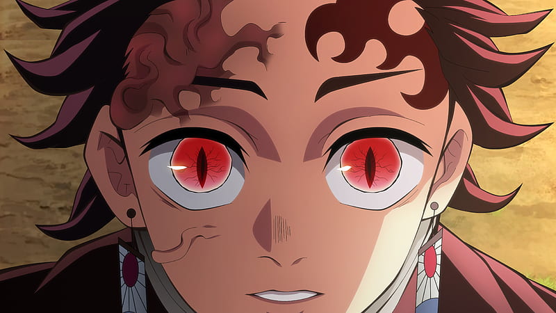 Demon Slayer Tanjiro Kamado With Red Eyes Anime, HD wallpaper