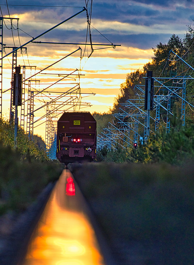 Train Railway Sunset, eisenbahn, railway, sonnenuntergang, sunset ...