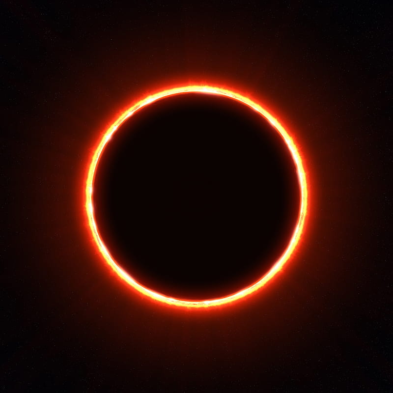 Eclipse, XioxGraphix, dark, fire, planet, red, space, sun, HD phone wallpaper