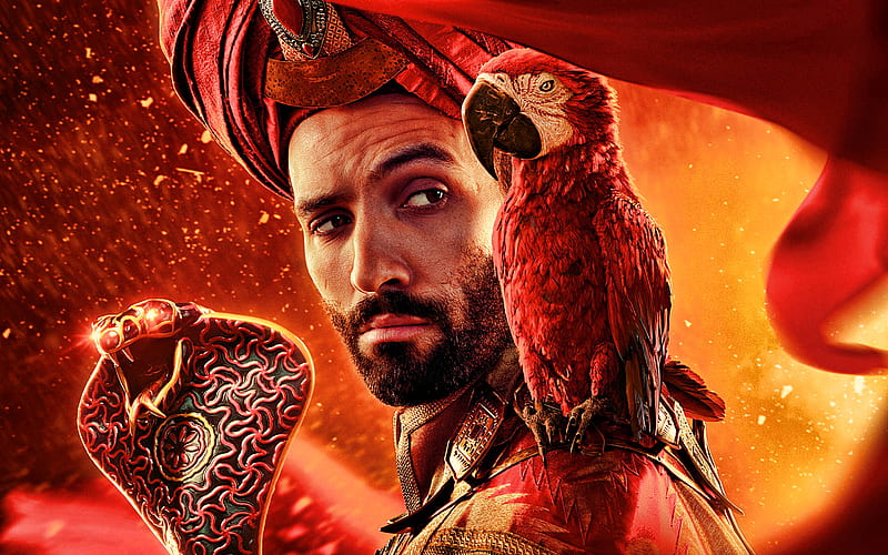 Jafar, Aladdin, 2019 movie, poster, 3D-animation, Marwan Kenzari, 2019 Aladdin, HD wallpaper