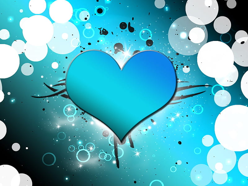 Blue Heart Vector, love, heart, bubbles, white, blue, HD wallpaper | Peakpx