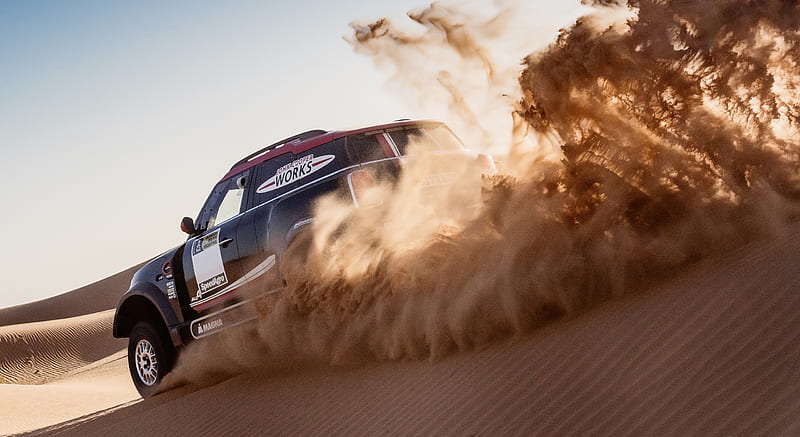2017 MINI Countryman John Cooper Works Rally - In a Desert - Rear Three-Quarter , car, HD wallpaper