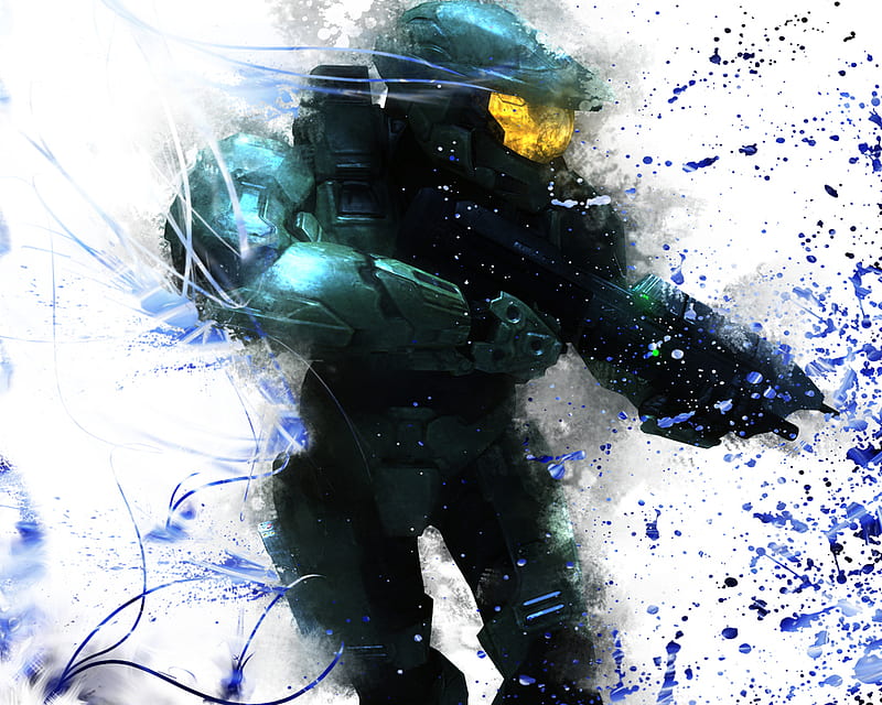 Halo 3 In The Battlefield, halo, gun, blast, finsih the fight, sparten 117, marines, 3, HD wallpaper