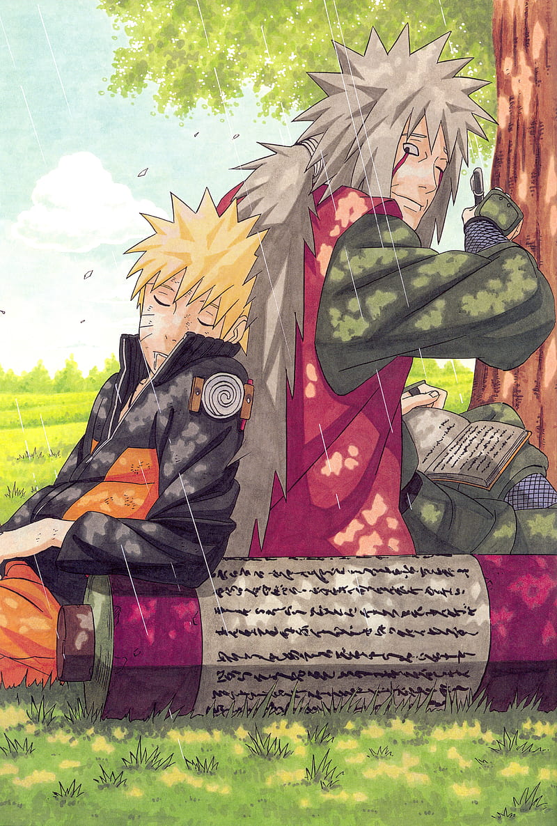 Naruto Shippuuden, Masashi Kishimoto, Uzumaki Naruto, Jiraiya, artwork, illustration, HD phone wallpaper